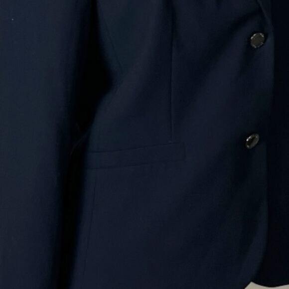 Calvin Klein Blazer 2 Button Black Classic Notch Lapel Stretch Women’s Size 16 - Picture 10 of 12